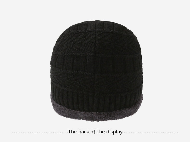 Conjunto de tres piezas de bufanda, guantes y gorro de punto cálido con forro polar para hombre
