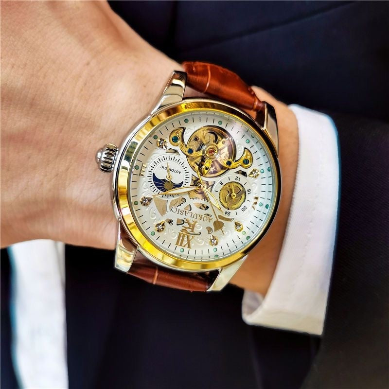Reloj mecánico automático vintage para hombre, resistente al agua y luminoso.