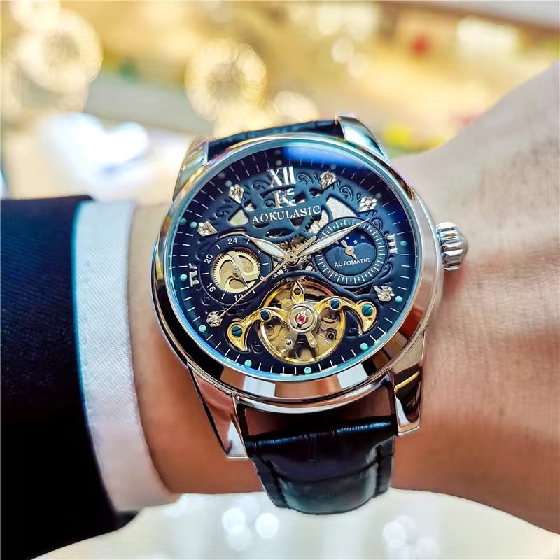 Reloj mecánico automático vintage para hombre, resistente al agua y luminoso.