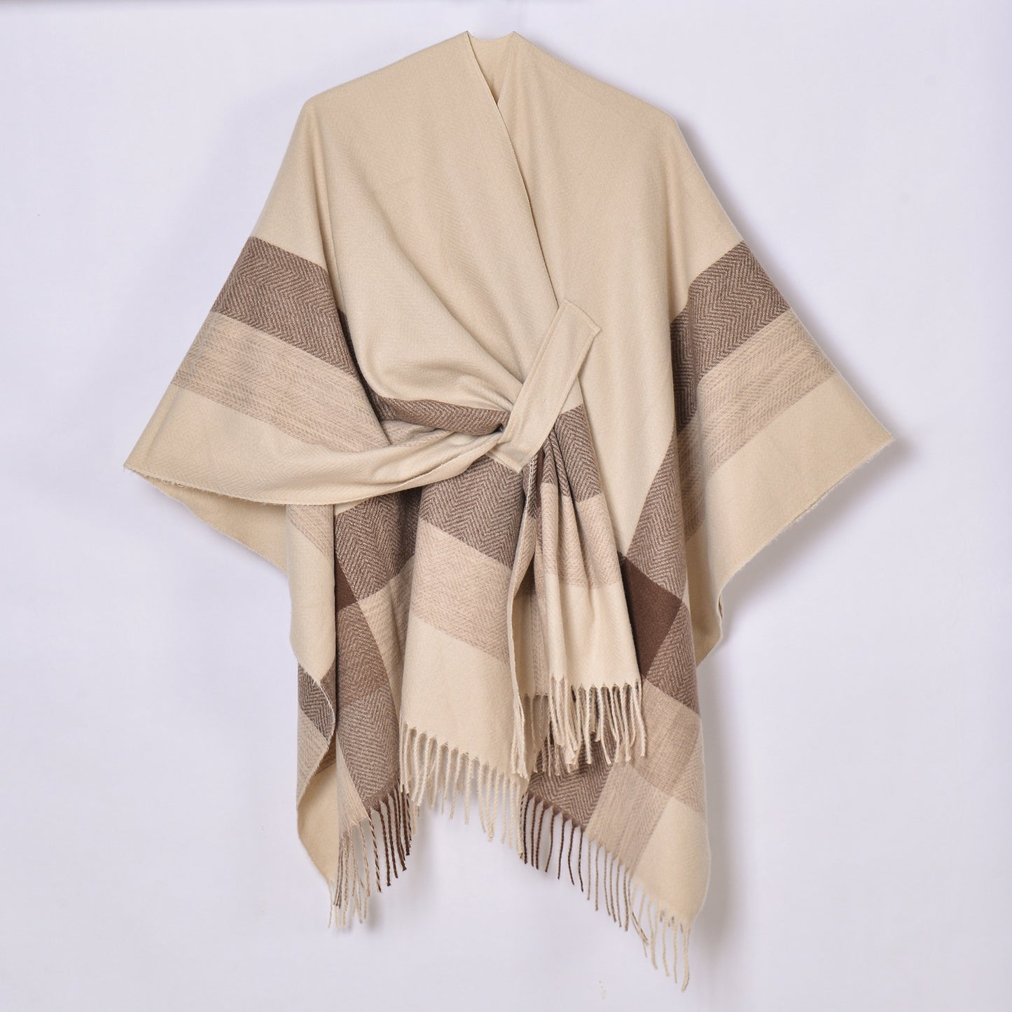 Cárdigan cálido con borlas de jacquard para mujer