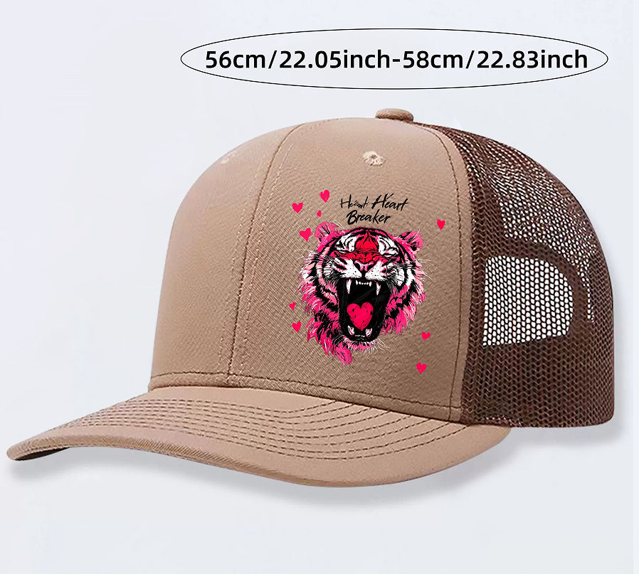 Gorra con diseño de tigre old school para mujer