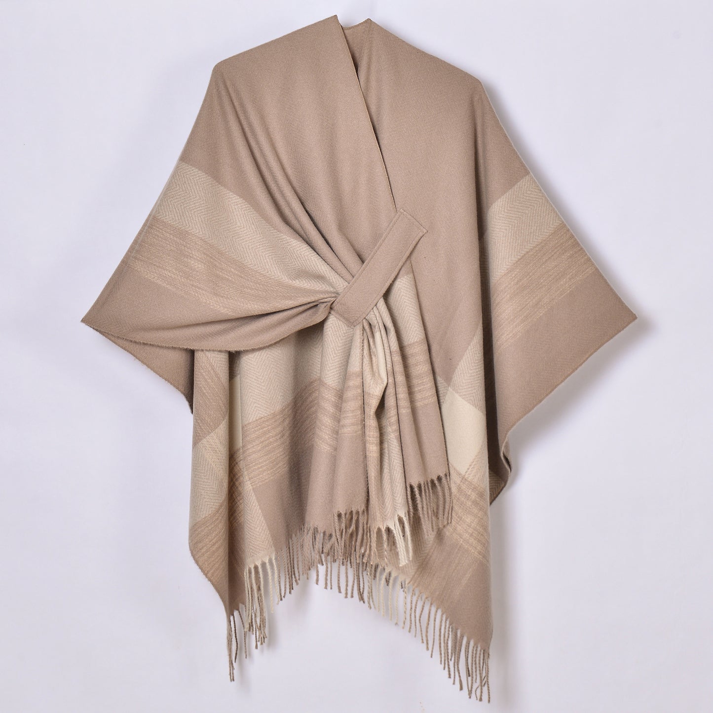 Cárdigan cálido con borlas de jacquard para mujer