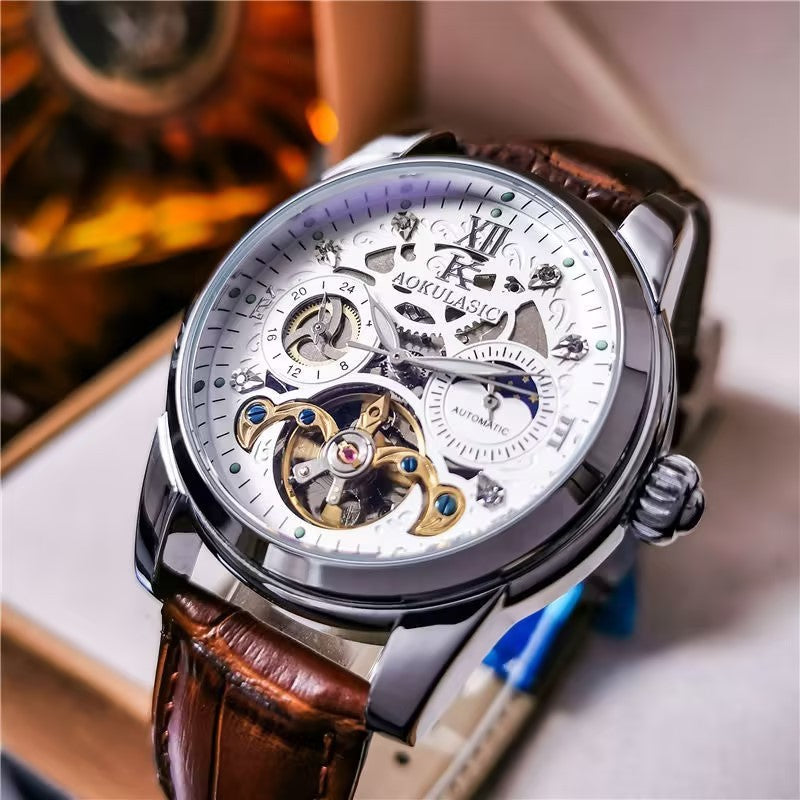 Reloj mecánico automático vintage para hombre, resistente al agua y luminoso.