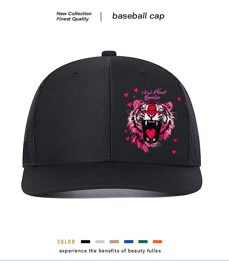 Gorra con diseño de tigre old school para mujer