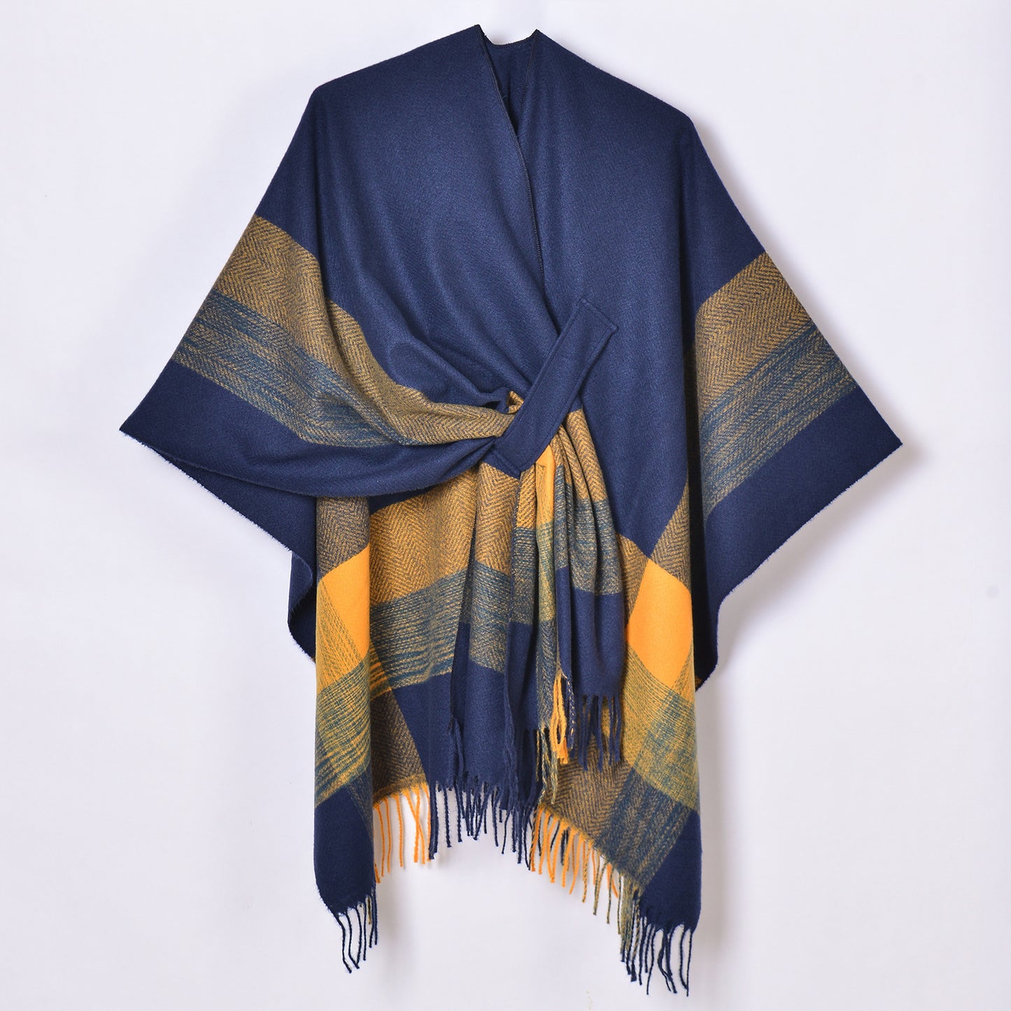 Cárdigan cálido con borlas de jacquard para mujer