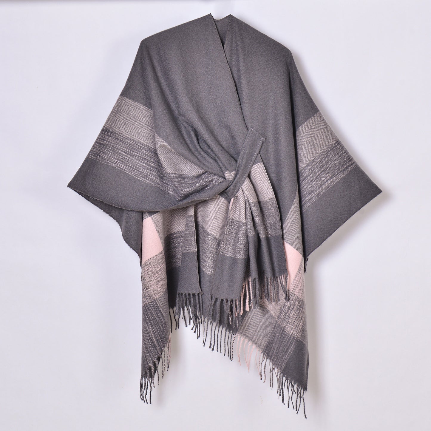 Cárdigan cálido con borlas de jacquard para mujer