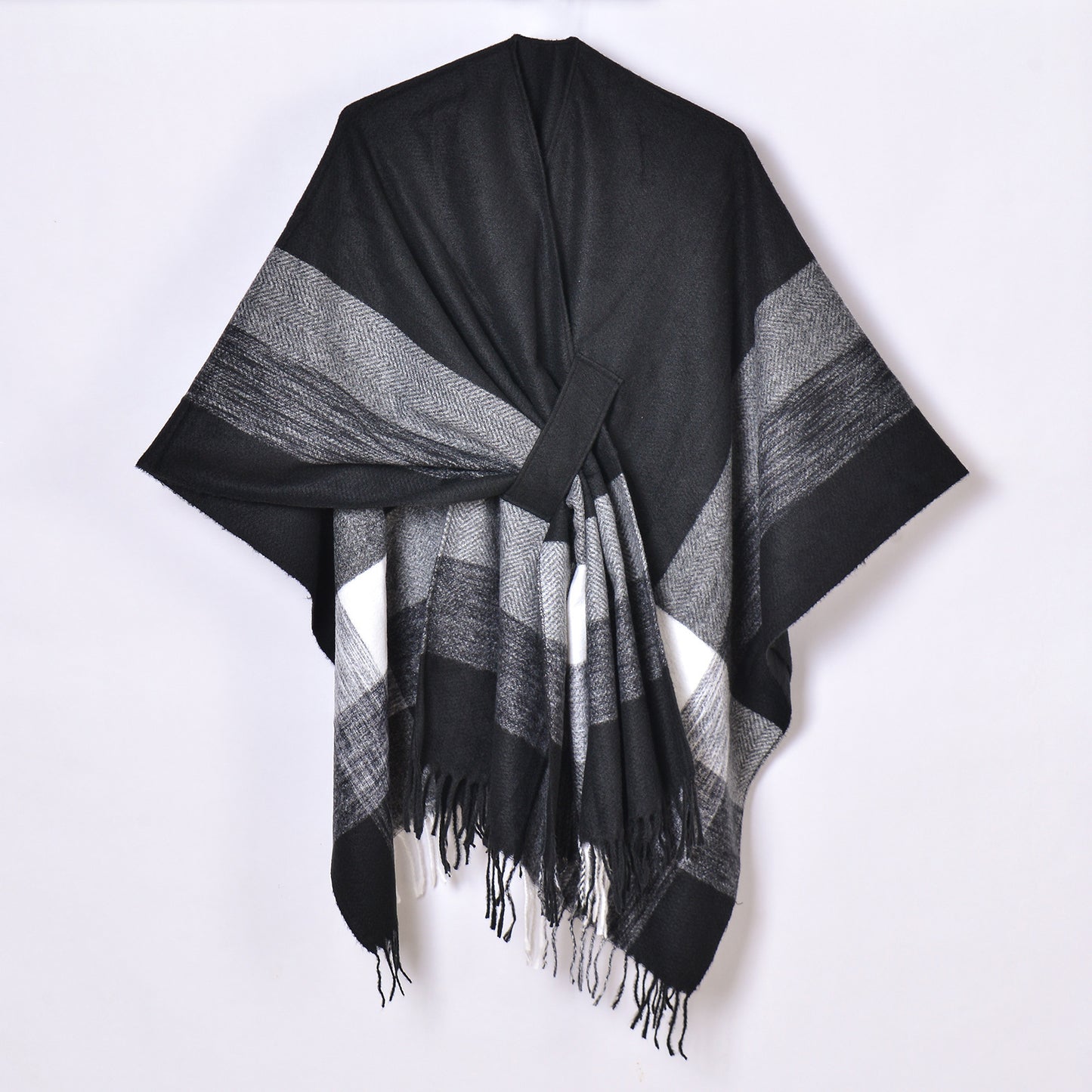 Cárdigan cálido con borlas de jacquard para mujer