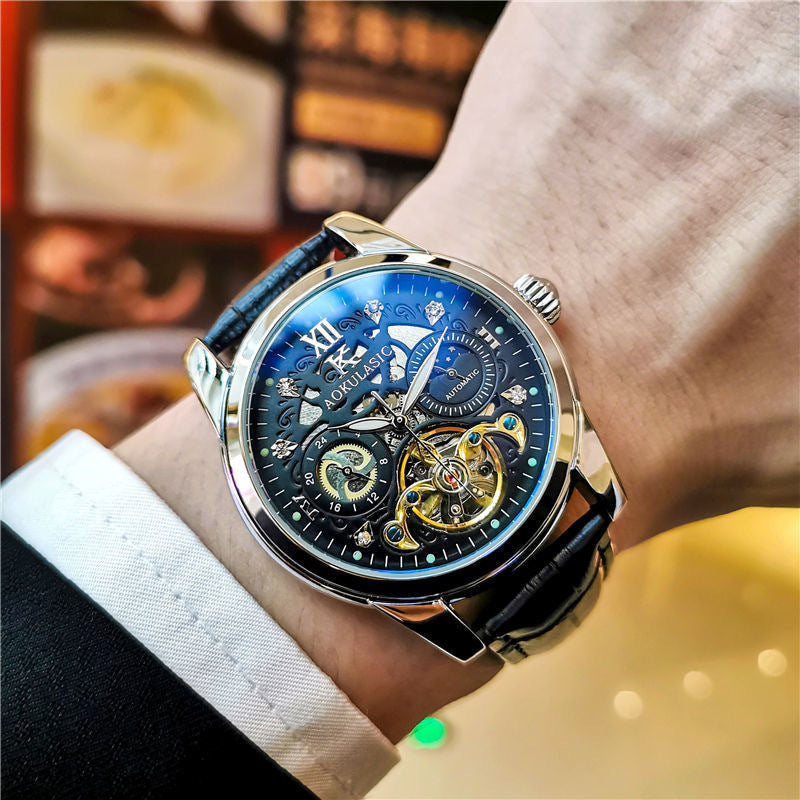 Reloj mecánico automático vintage para hombre, resistente al agua y luminoso.