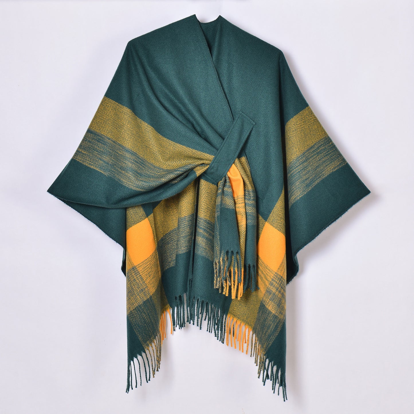 Cárdigan cálido con borlas de jacquard para mujer