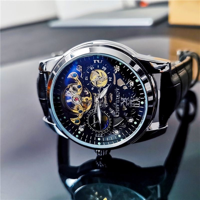 Reloj mecánico automático vintage para hombre, resistente al agua y luminoso.